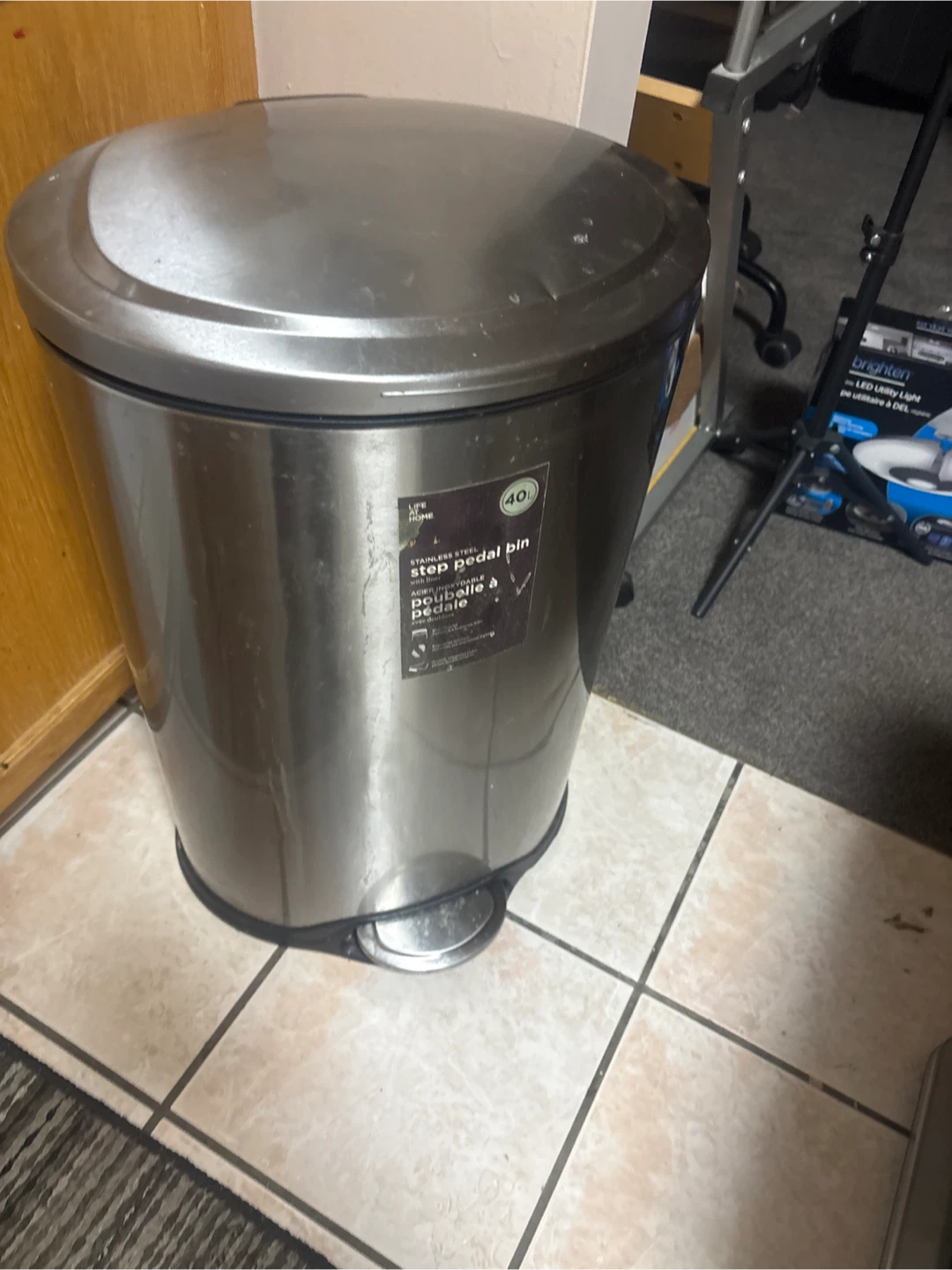 Life Home 40L Stainless Steel Step Pedal Bin
