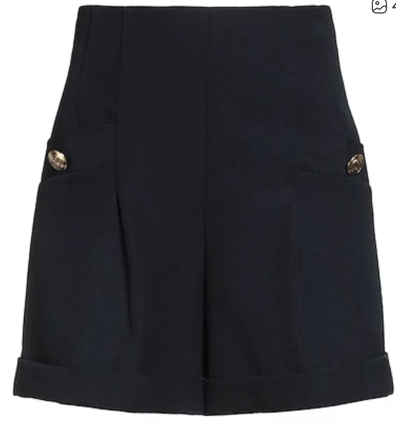Sandro Paris Navy High-Waisted Wool Shorts image indicator(4)