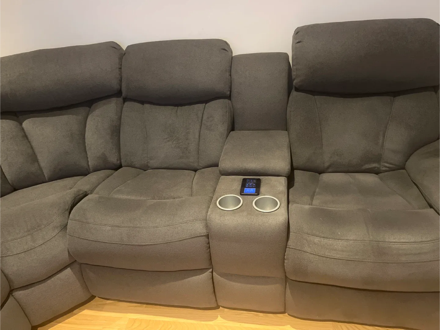 Gray Sectional Sofa with Reclining Seats image indicator(2)
