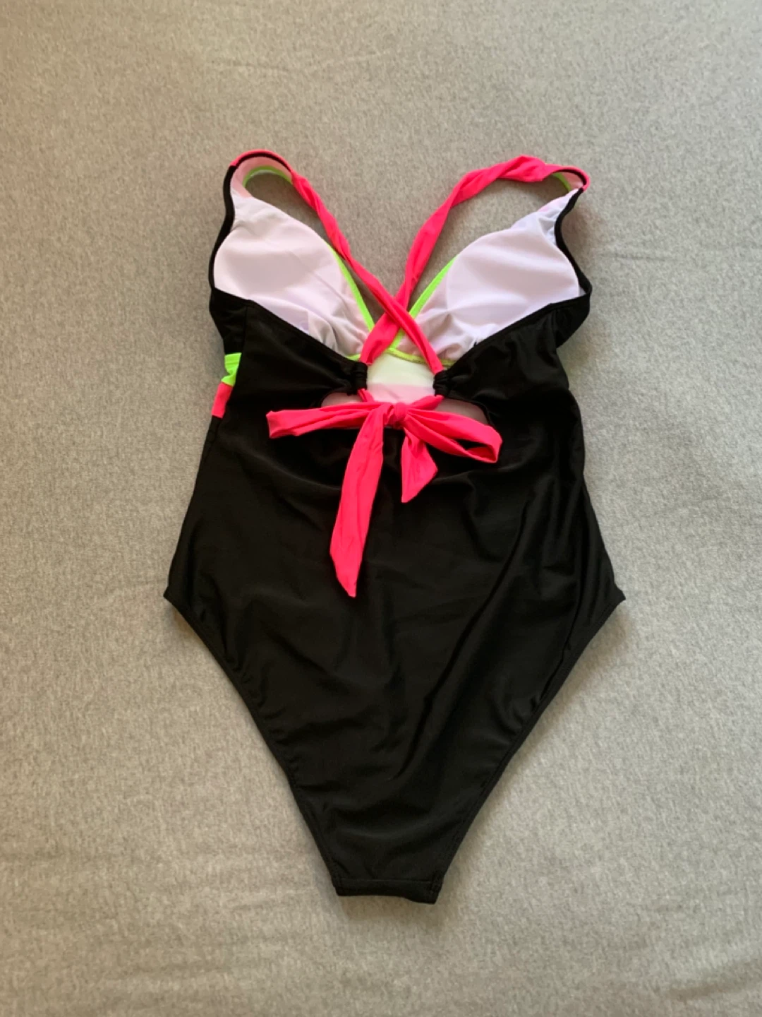 Black with Neon Accents One Piece Swimsuit - Size 0XL - photo 3