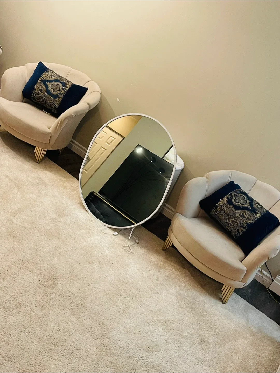 Accent Chairs & Oval Mirror Set image indicator(2)
