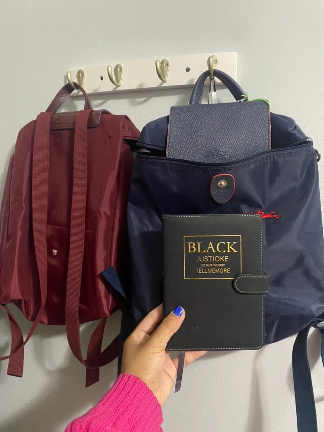 Longchamp Backpack - Burgundy & Navy thumbnail