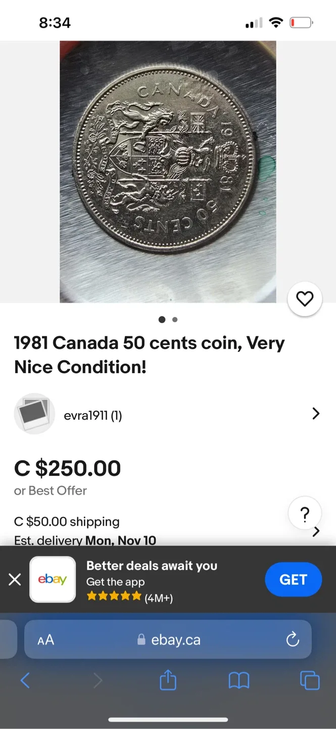 1981 Canada 50 Cent Coin image indicator(3)
