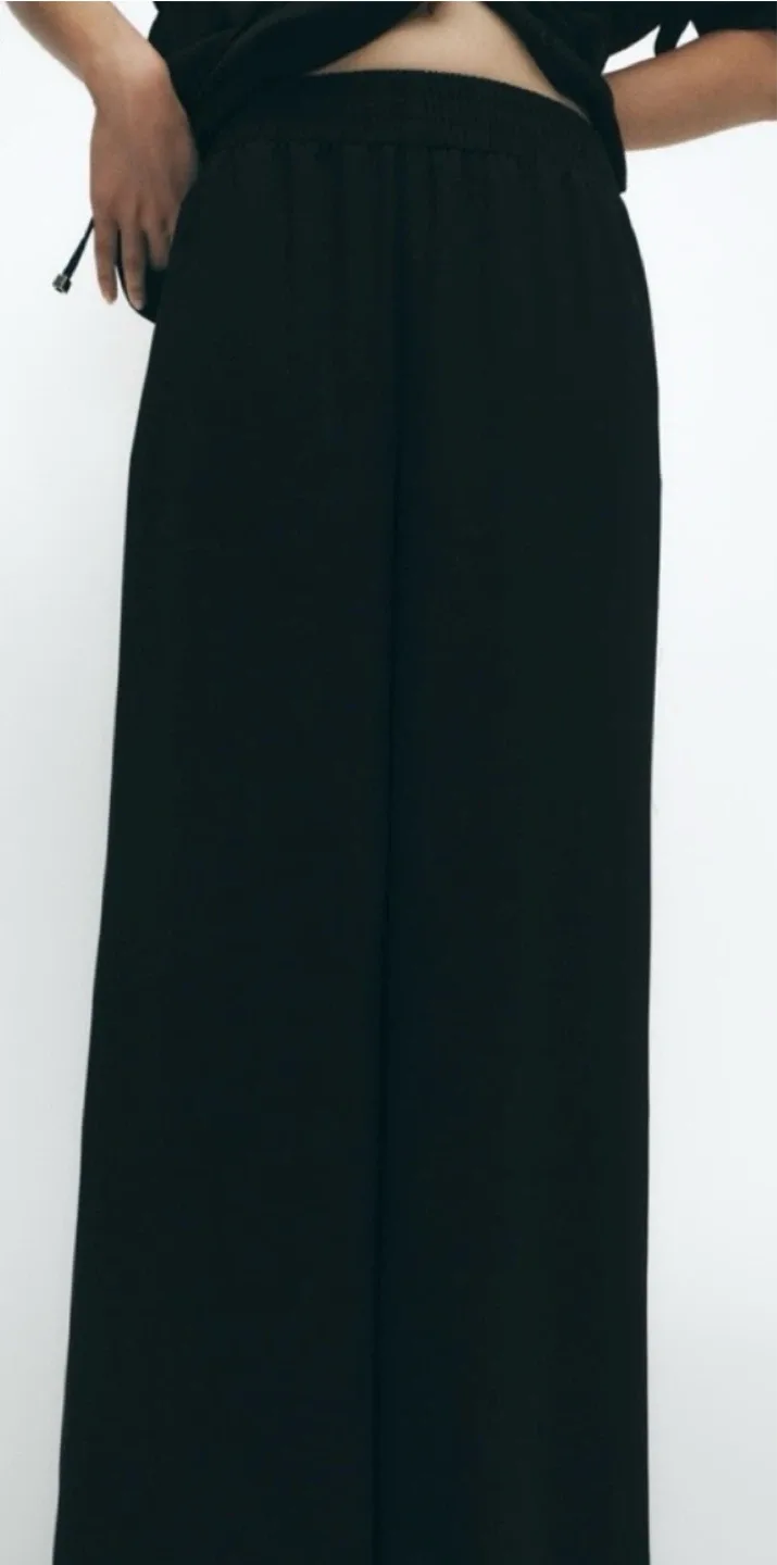 Zara Wide Leg Crepe Pants (New, Size M) image indicator(3)