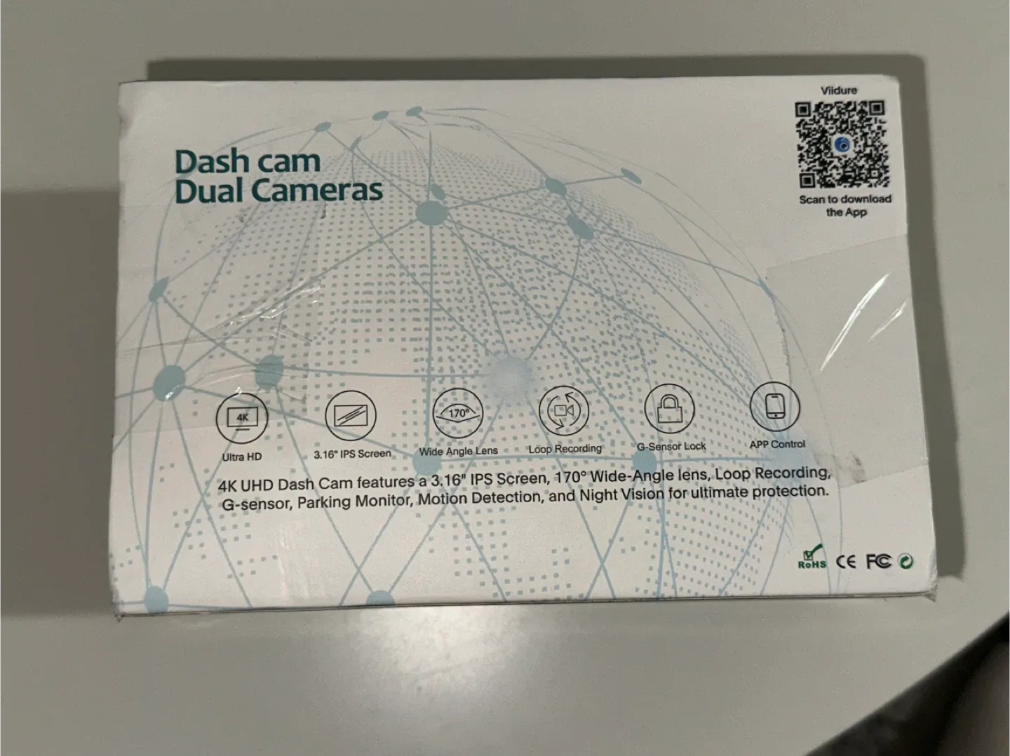 4K Ultra HD Dash Cam - Dual Cameras, New in Box image indicator(3)