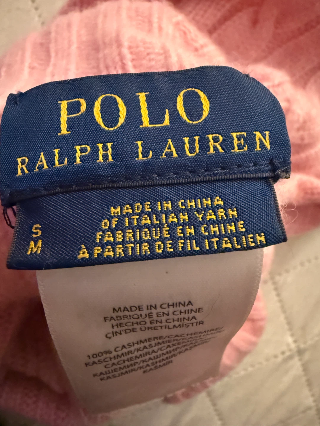 Polo Ralph Lauren dog’s Pink Cashmere Blend Sweater - Size S - photo 3