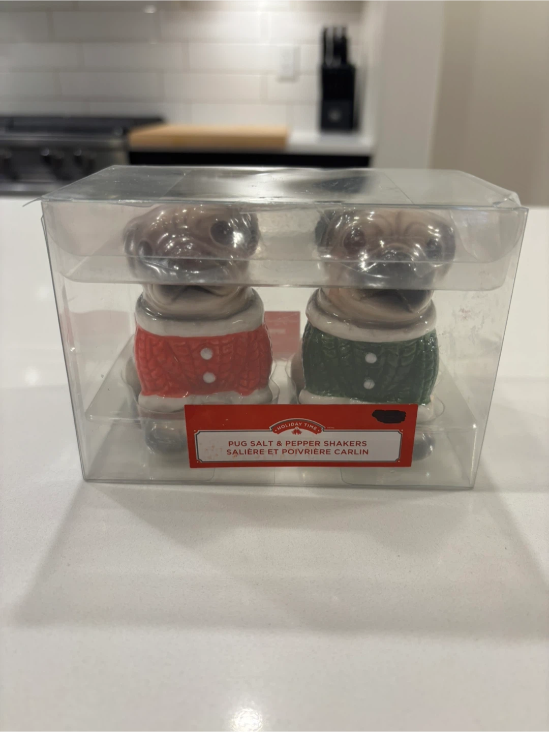 Brand New - Holiday Time Pug Salt & Pepper Shakers For Sale