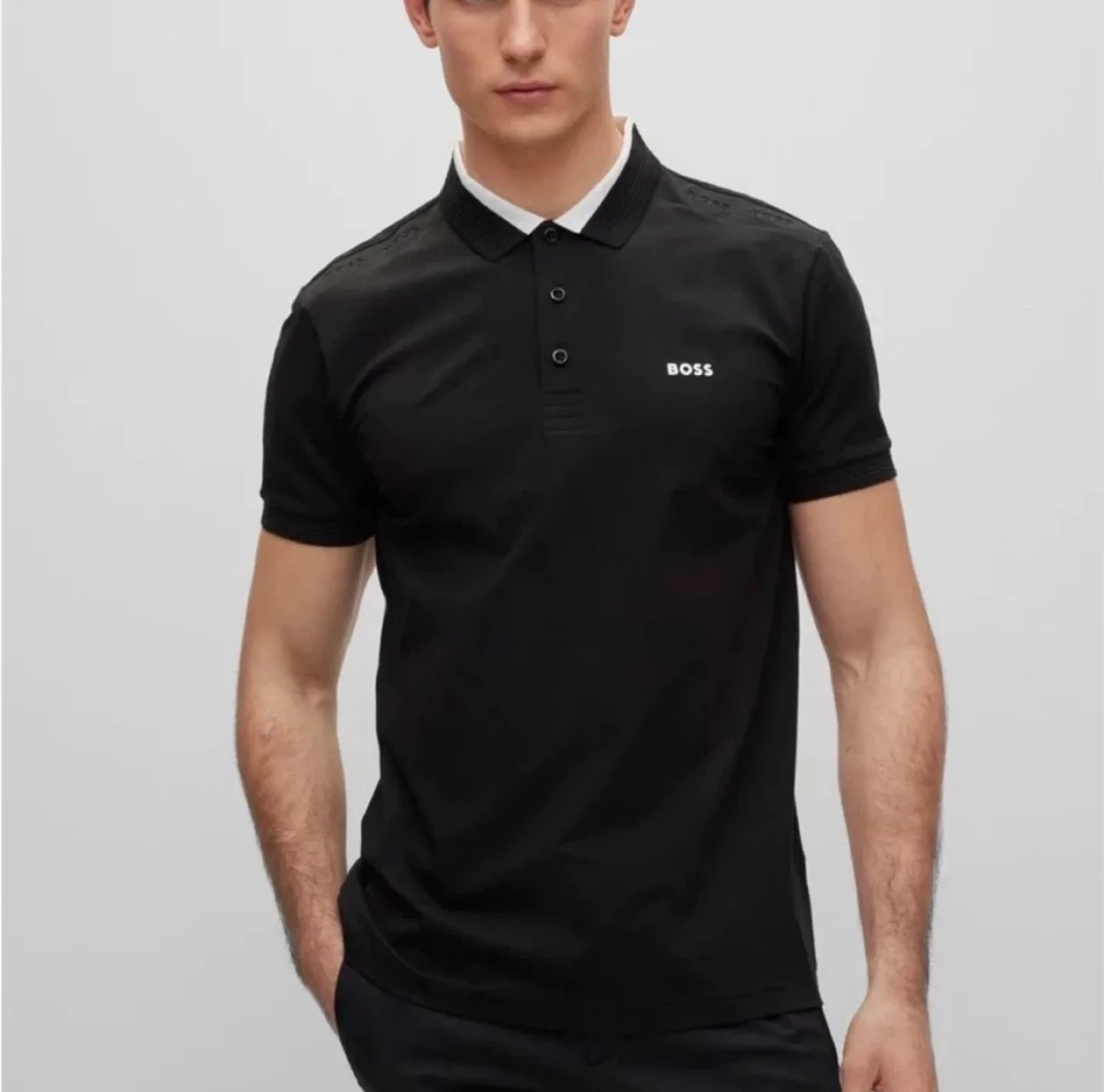 BOSS Slim-Fit Black Polo Shirt - Size M thumbnail