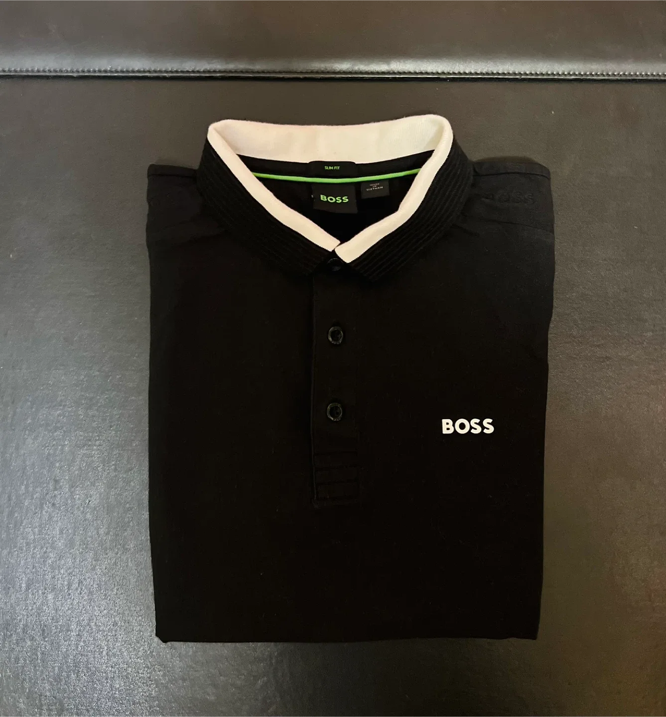 BOSS Slim-Fit Black Polo Shirt - Size M image indicator(4)