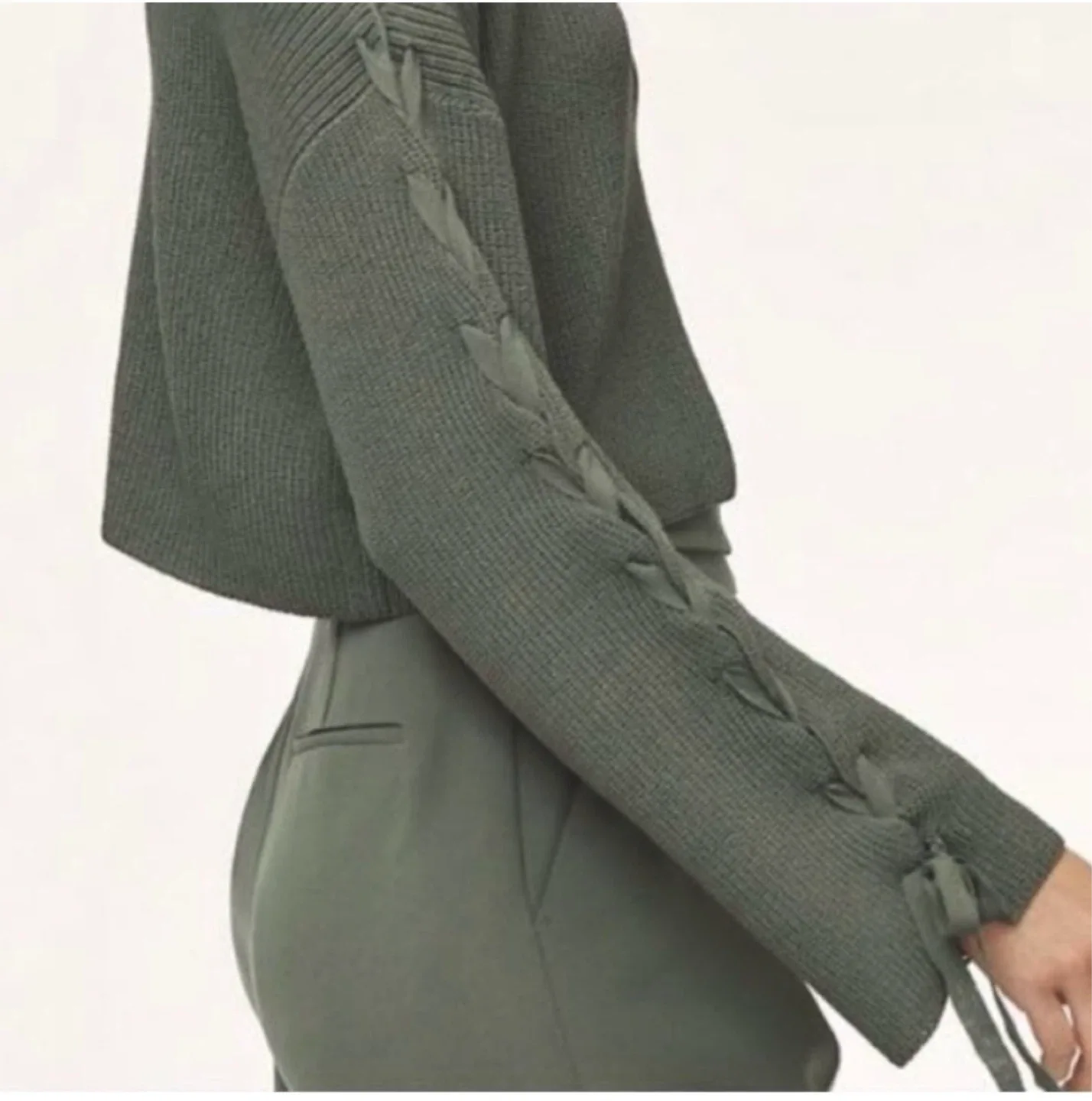Aritzia Wilfred Salome Sweater w/ Lace-Up Sleeves image indicator(2)