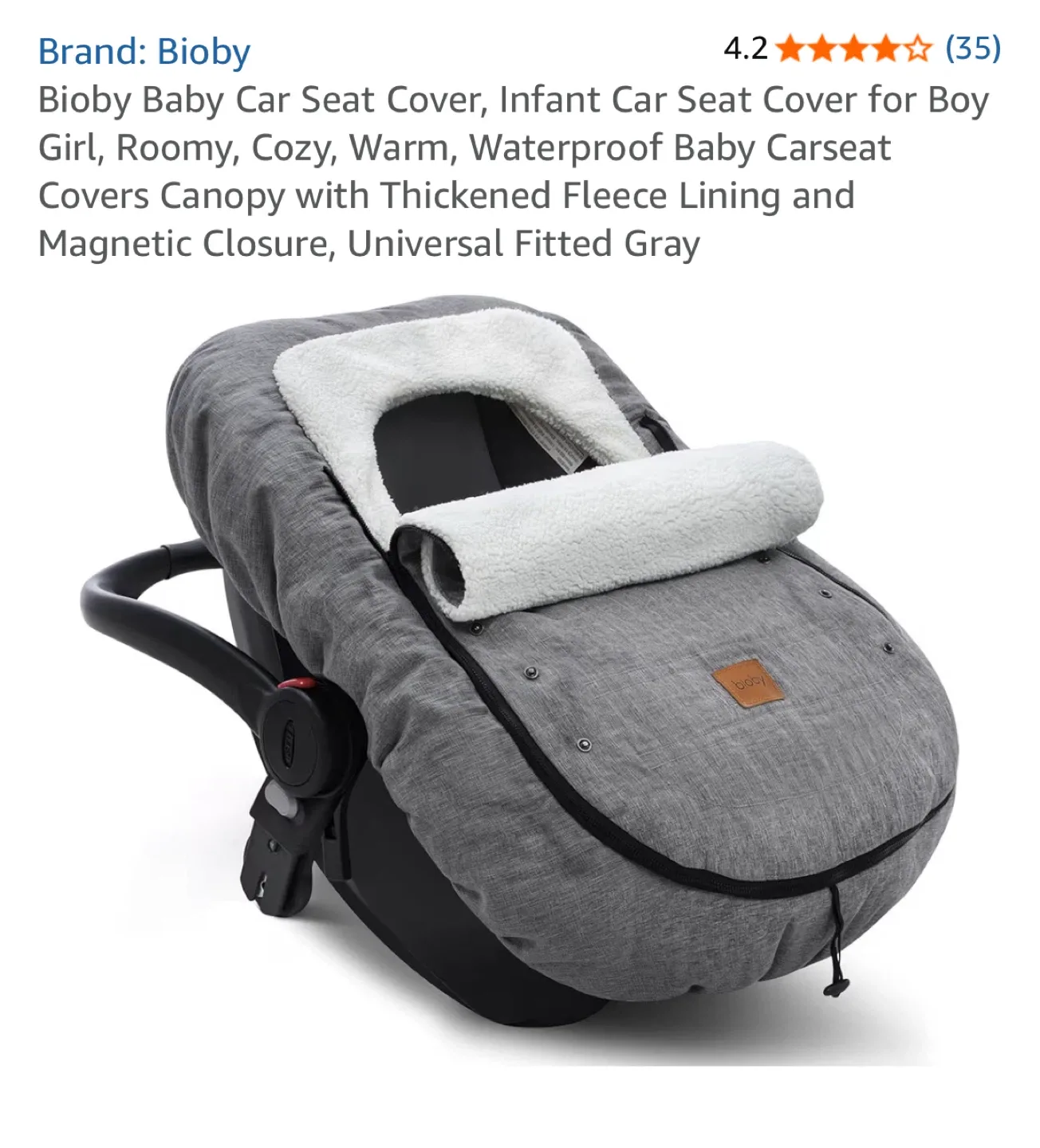 Bioby Baby Car Seat Cover - Cozy & Warm! thumbnail