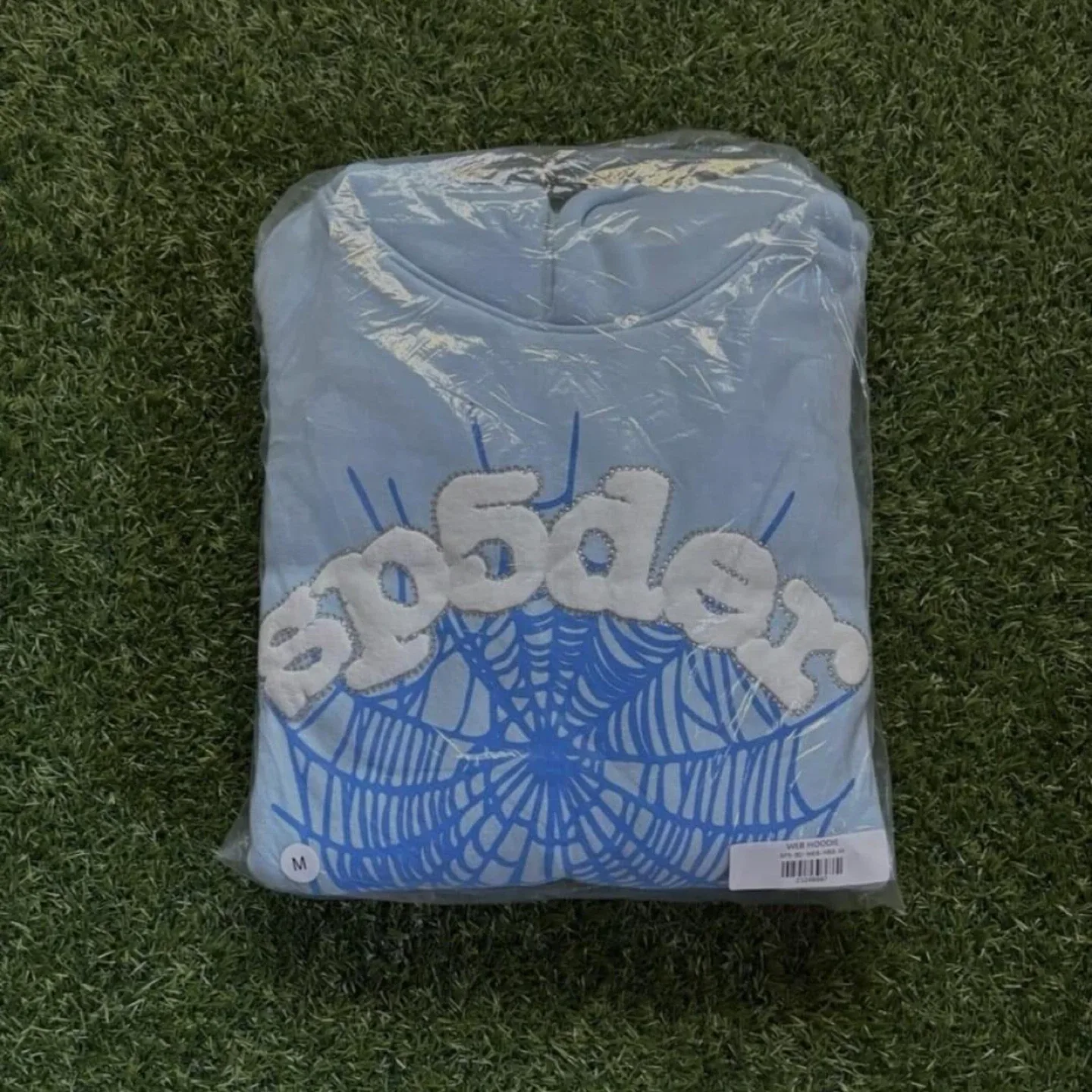 1 of 1 Light Blue Sp5der Hoodie image indicator(4)