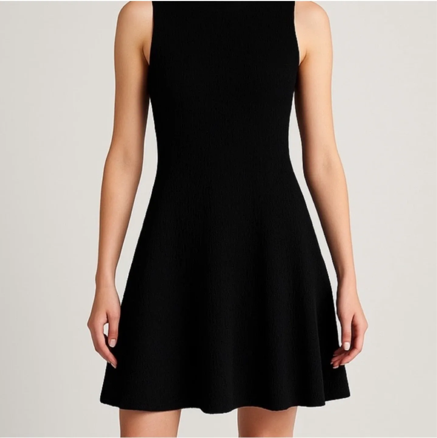 Zara Black Sleeveless Fit & Flare Dress thumbnail
