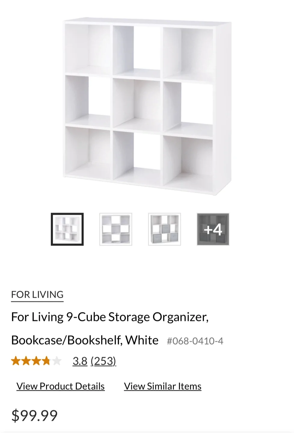 White 9-Cube Storage Shelf