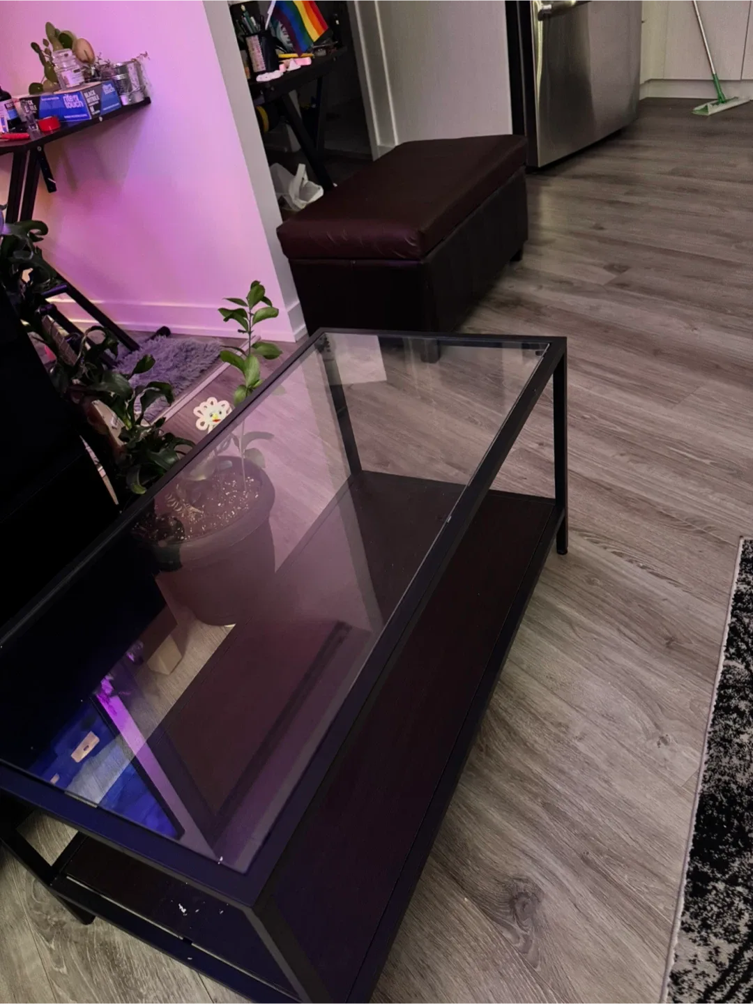 Glass Top Coffee Table - Black Frame thumbnail