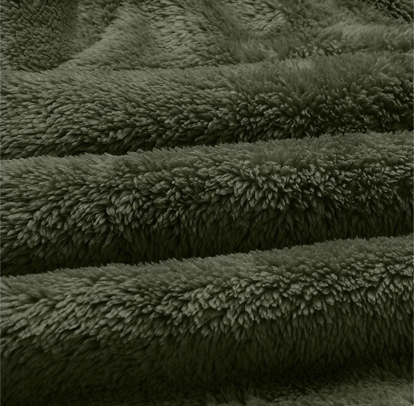 NEW! Olive Green Double Fluffy 1/4 Quarter Zip Fleece Hoodie - photo 5