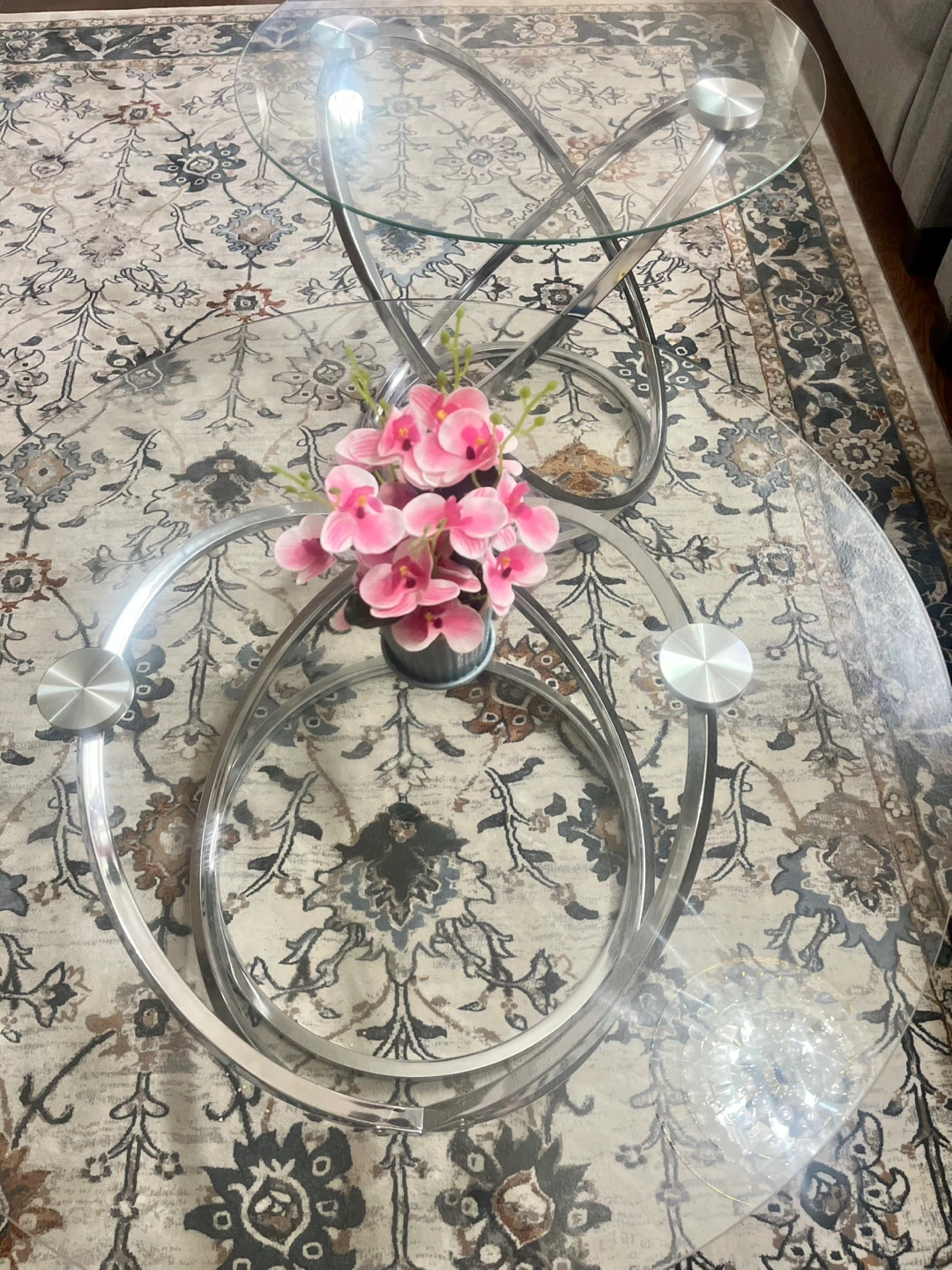 2 Glass Top Table