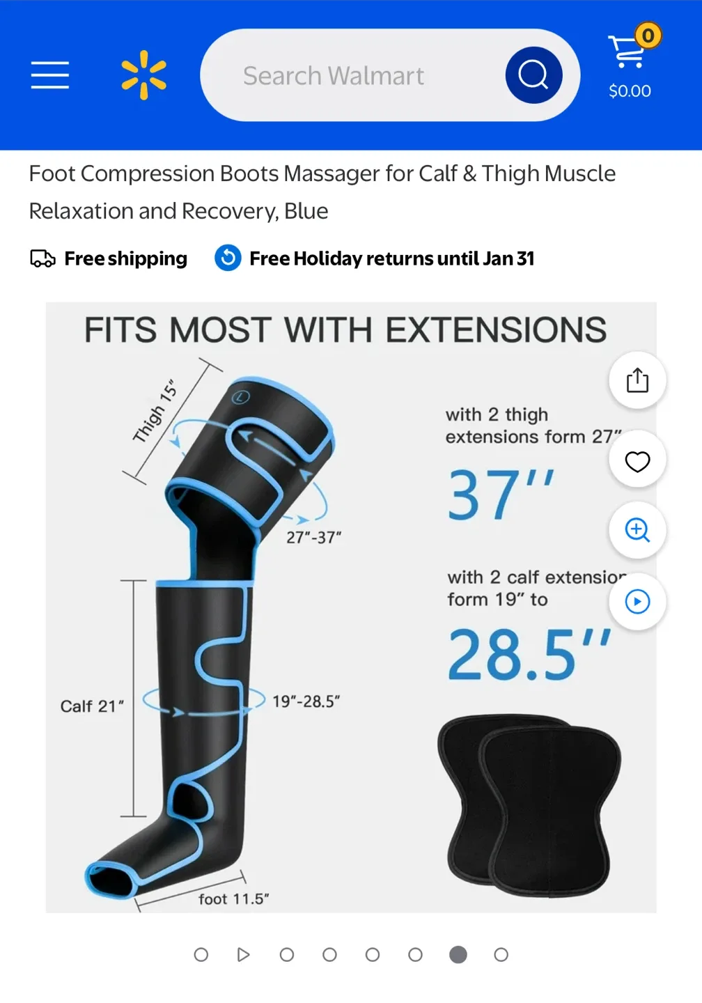 Cincom Leg Massager with Heat - Blue image indicator(4)