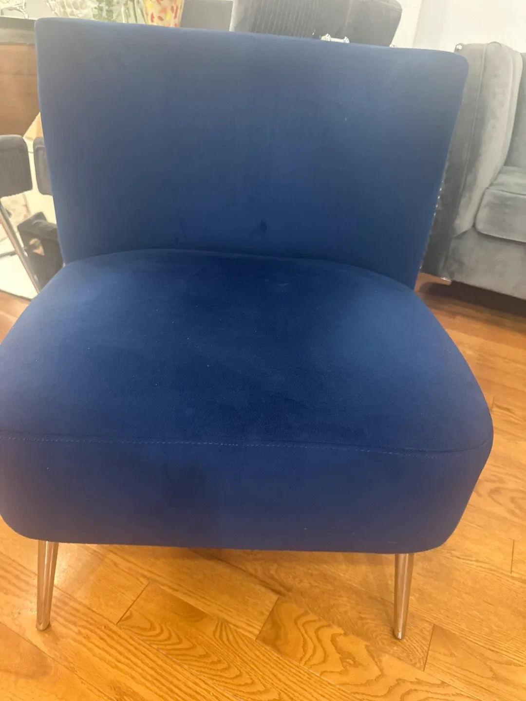 Blue Velvet Accent Chair image indicator(3)