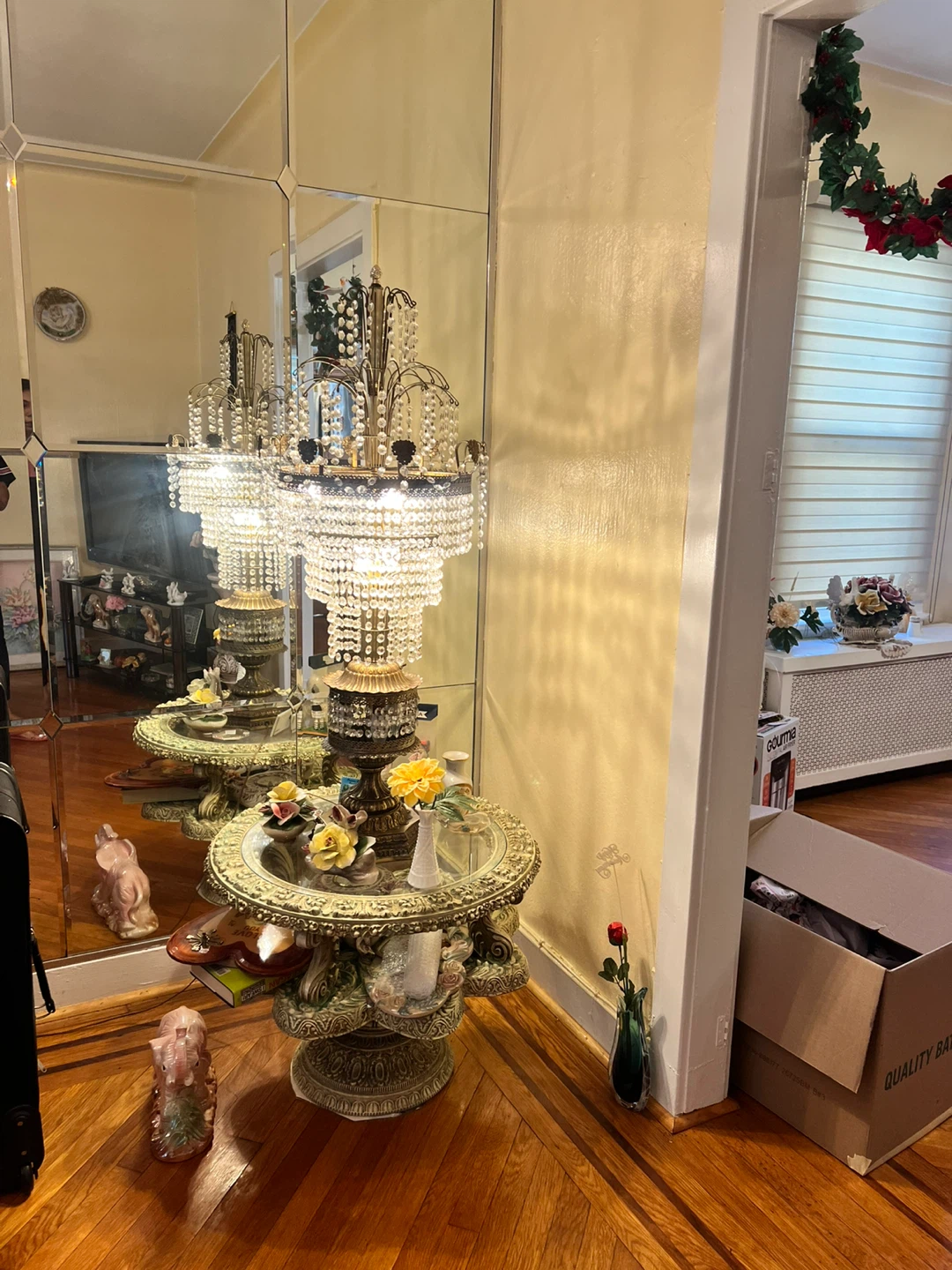 Vintage Crystal Chandelier Table Lamp - photo 3
