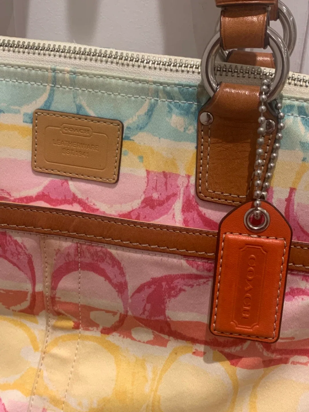 ❤️ Coach Multicolor Hampton Tote Bag 💙 image indicator(7)