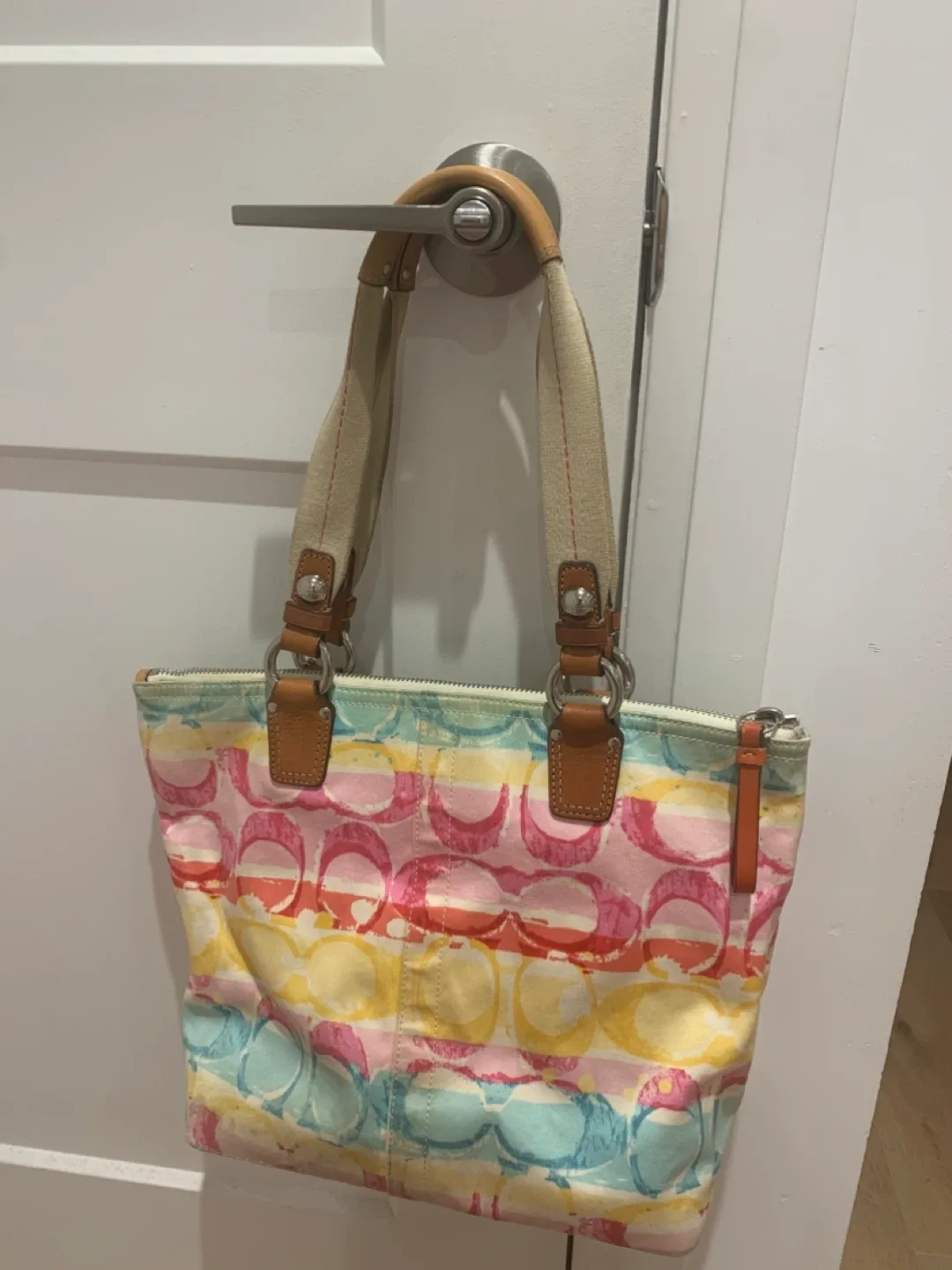 ❤️ Coach Multicolor Hampton Tote Bag 💙 image indicator(10)