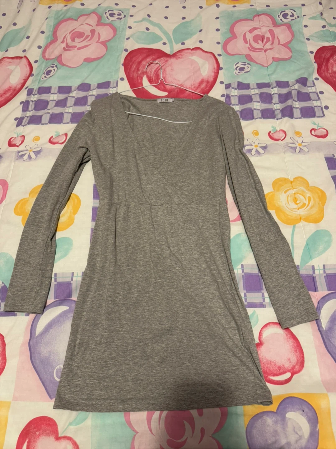 TOBI Grey Wrap Front Dress - Size S