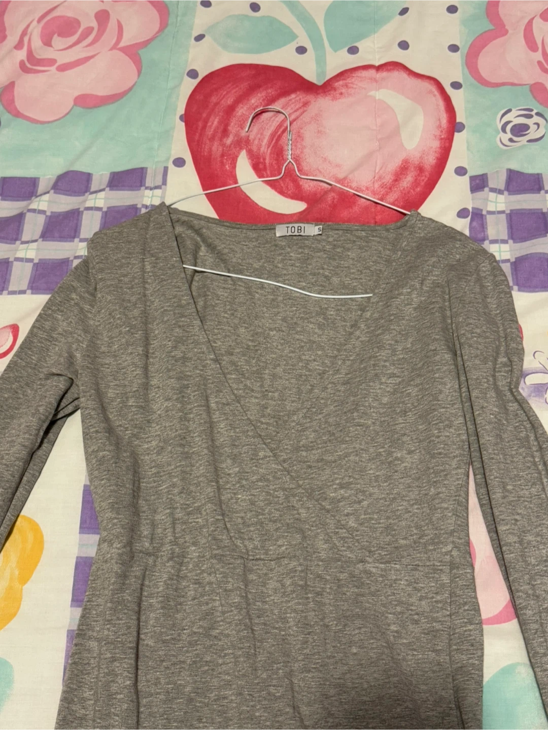 TOBI Grey Wrap Front Dress - Size S - photo 2