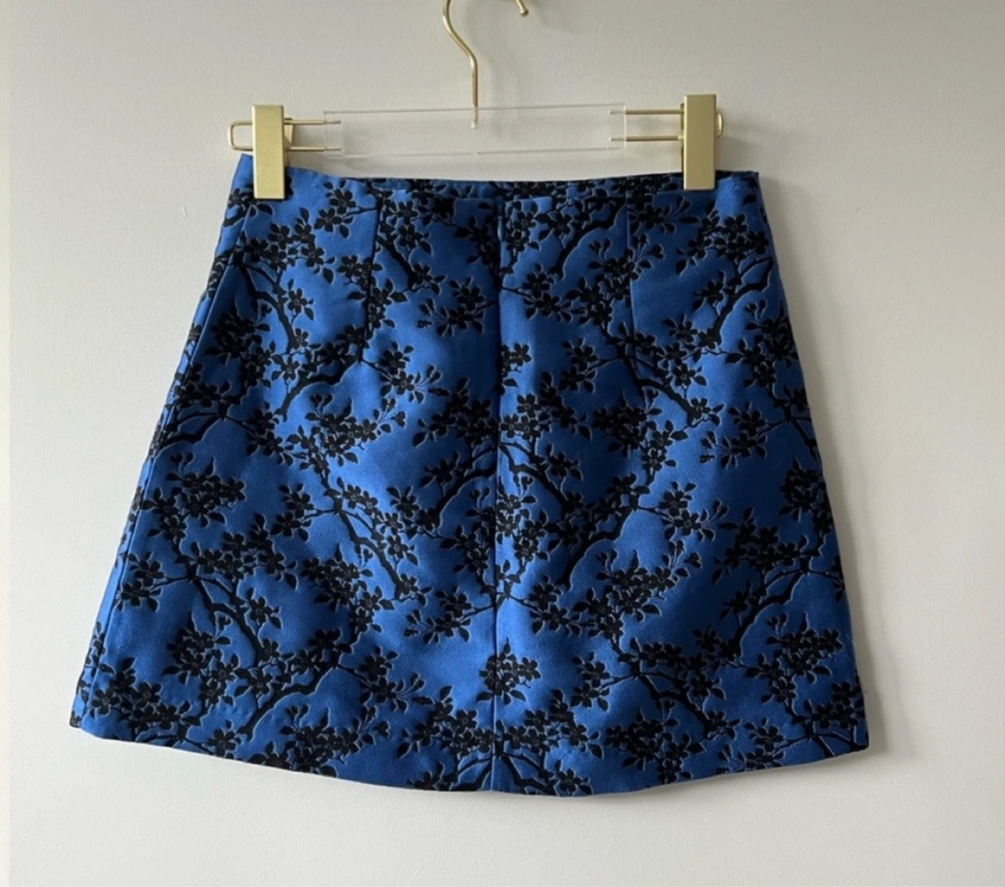 Zara Blue Floral Jacquard Mini Skirt - photo 2