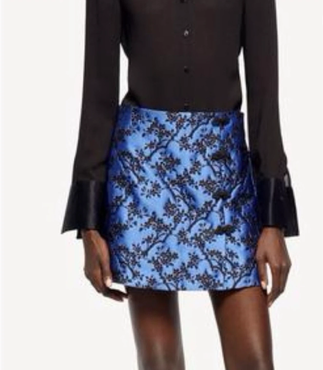 Zara Blue Floral Jacquard Mini Skirt - photo 3