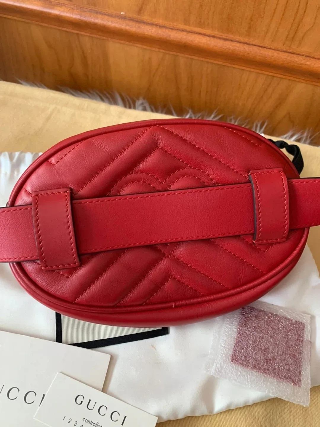 Gucci Marmont Red Leather Belt Bag image indicator(6)