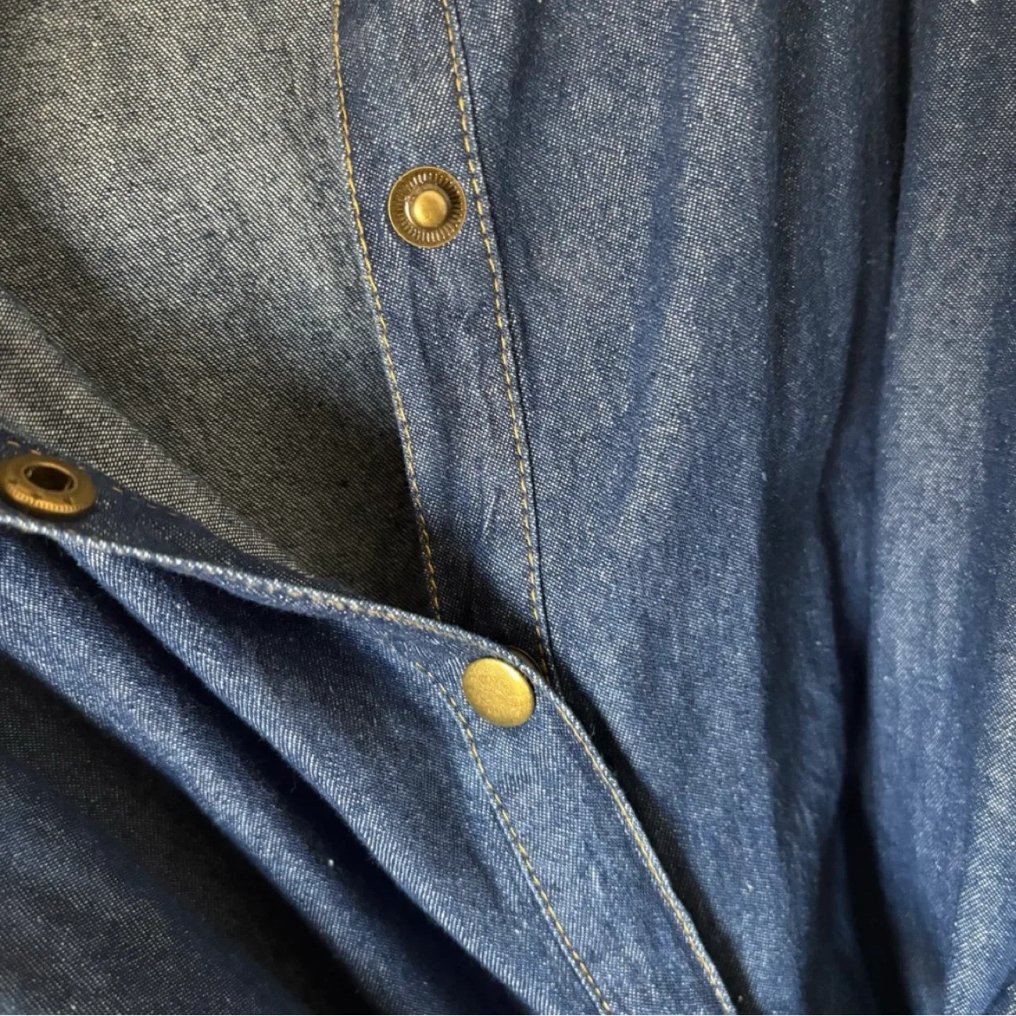 Lone Star Dark Blue Denim Long Sleeve Button Down Dress size L image indicator(2)