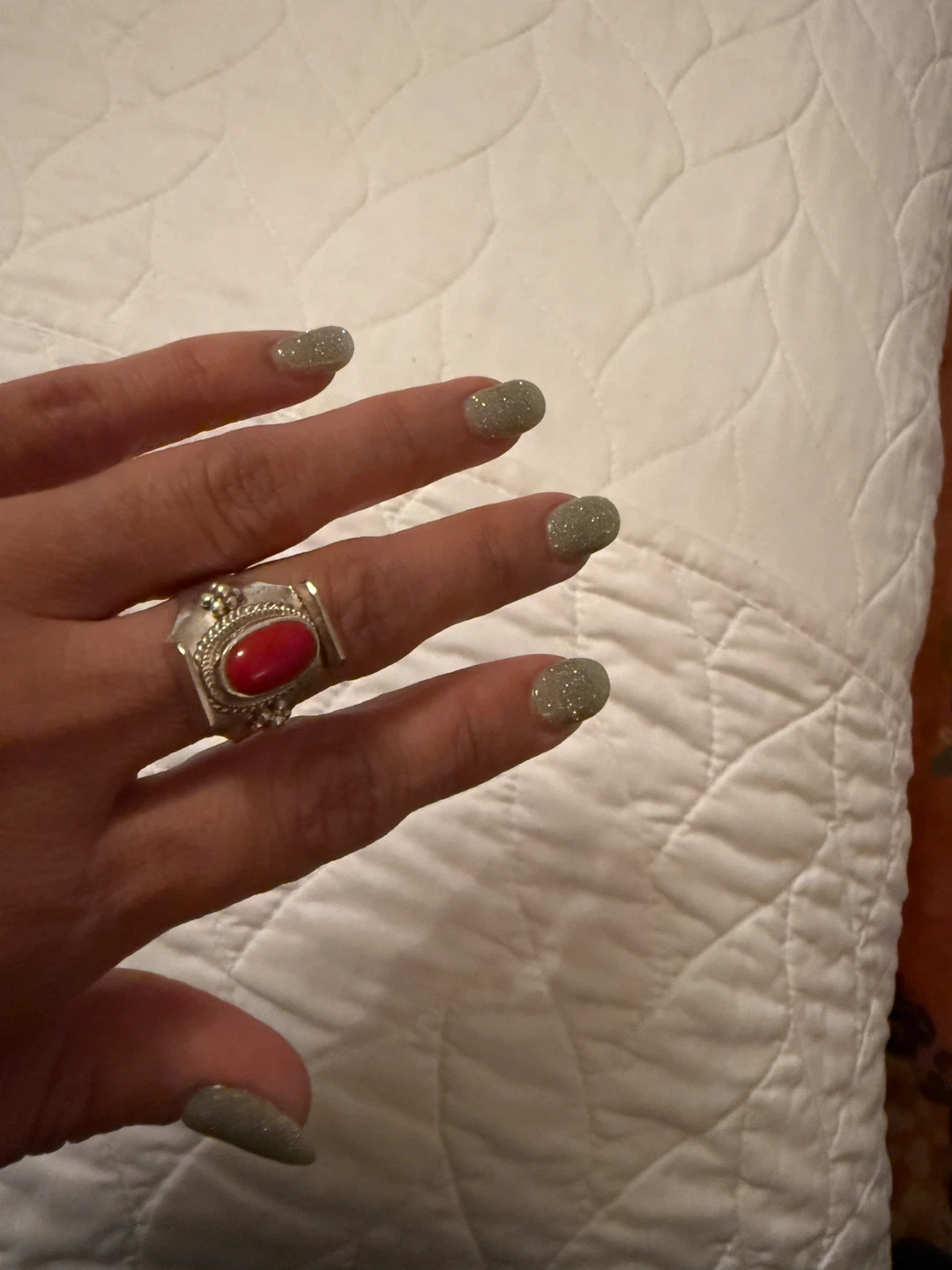 Coral Stone Ring(unisex) - photo 2