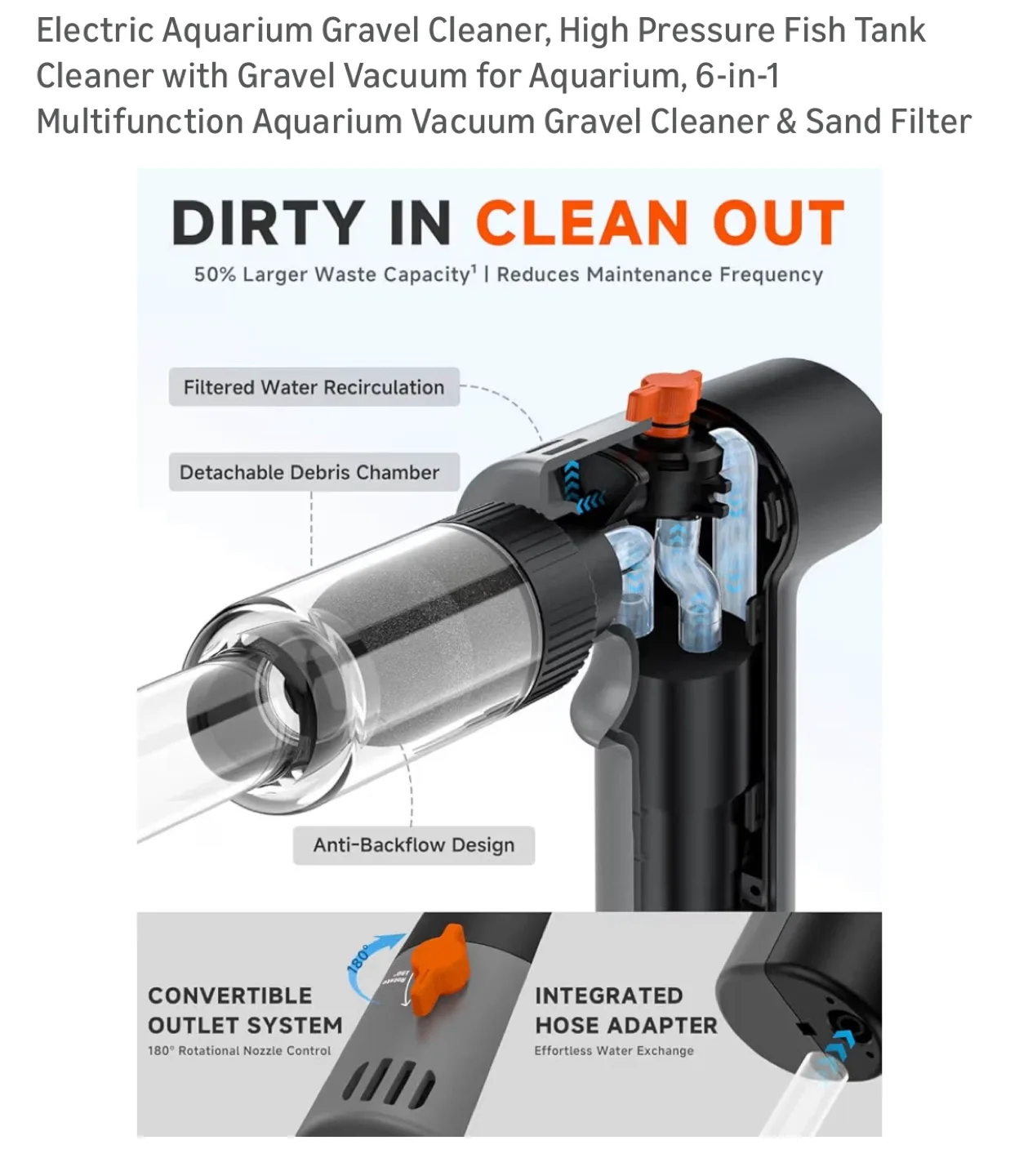 Brand new Electric Aquarium Gravel Cleaner image indicator(3)