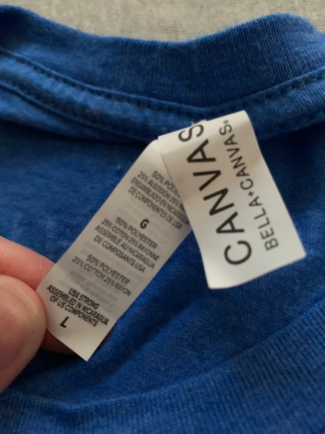 Bella+Canvas Blue T-Shirt - Size L - photo 3