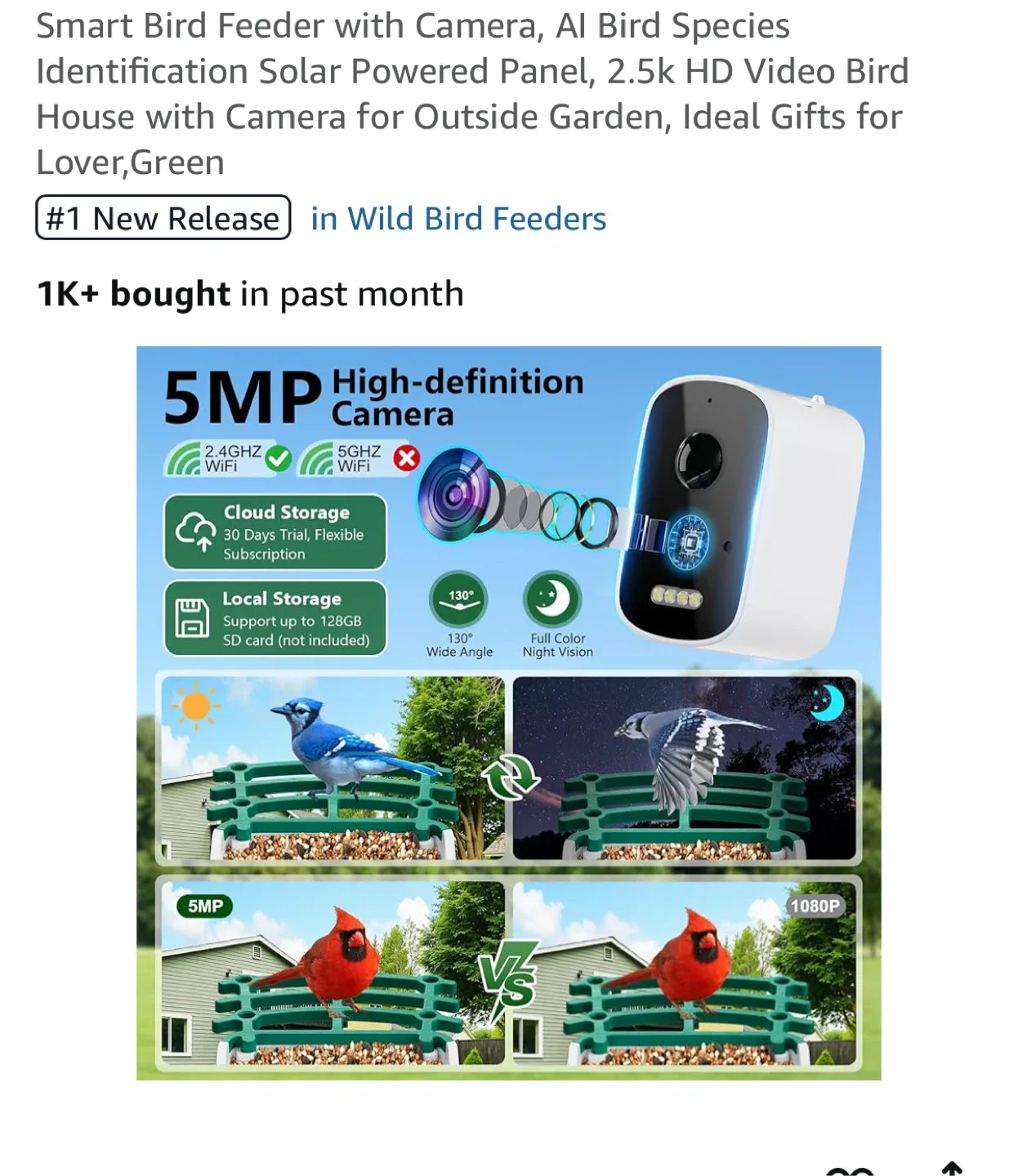 Brand new Smart Bird Feeder with Camera image indicator(4)