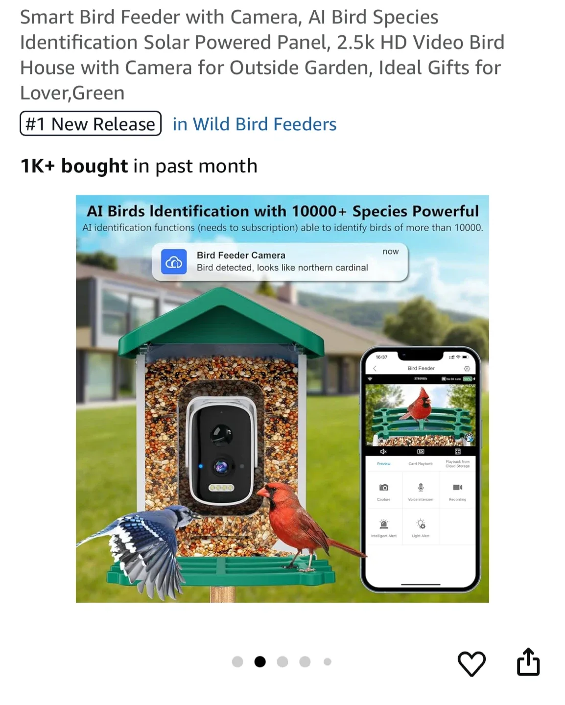 Brand new Smart Bird Feeder with Camera image indicator(2)