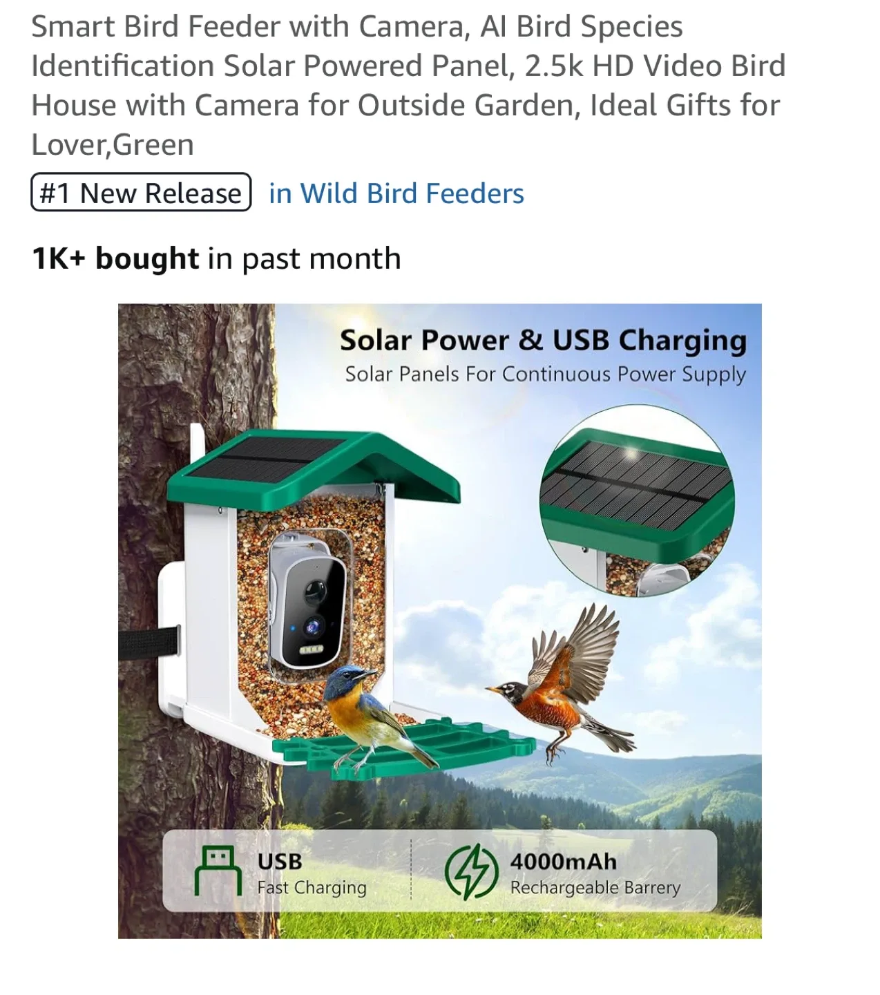 Brand new Smart Bird Feeder with Camera image indicator(6)