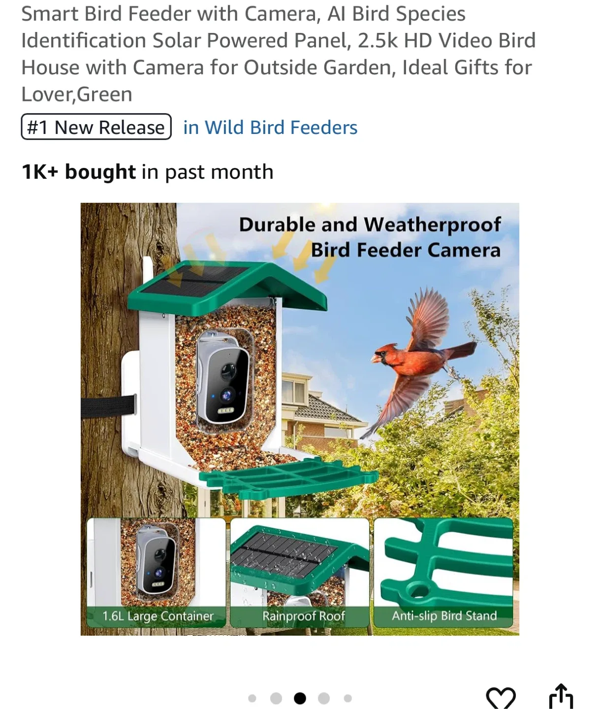 Brand new Smart Bird Feeder with Camera image indicator(3)