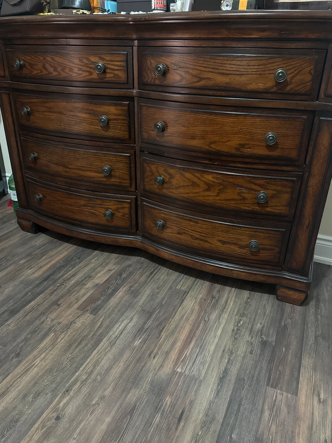 Dark Wood Dresser 8 Drawers