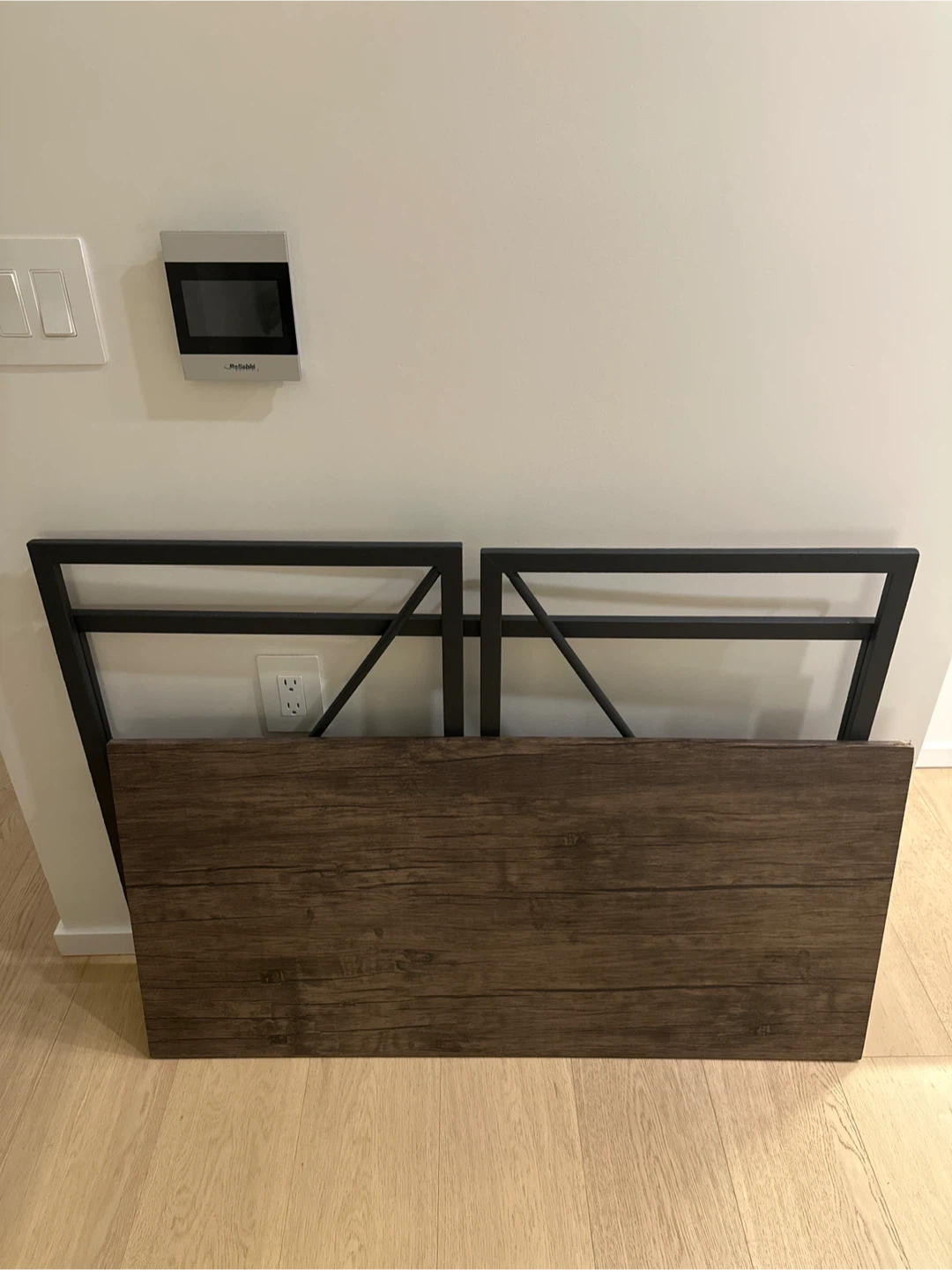 Folding Desk - Brown Wood & Black Frame - photo 3