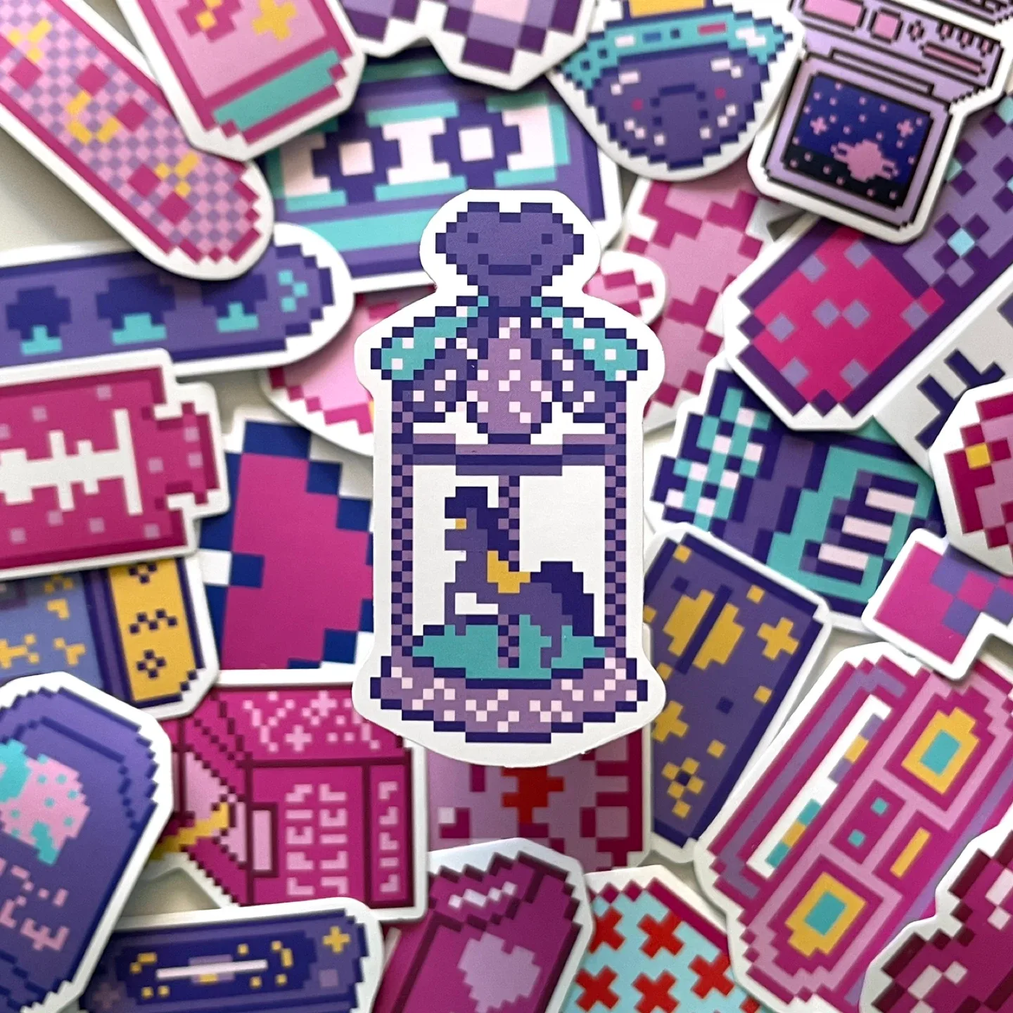 Pack of 50 Cute Cartoon Pixel Stickers image indicator(4)