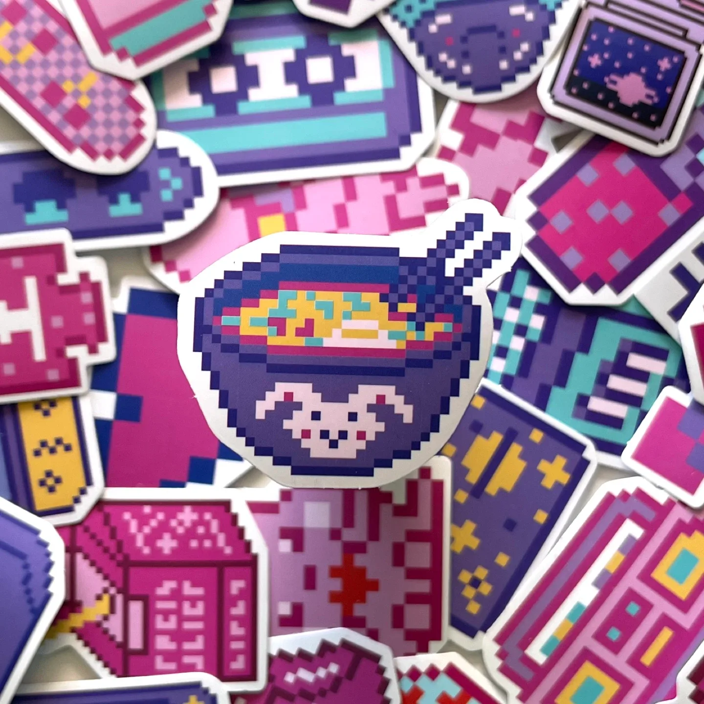 Pack of 50 Cute Cartoon Pixel Stickers image indicator(3)