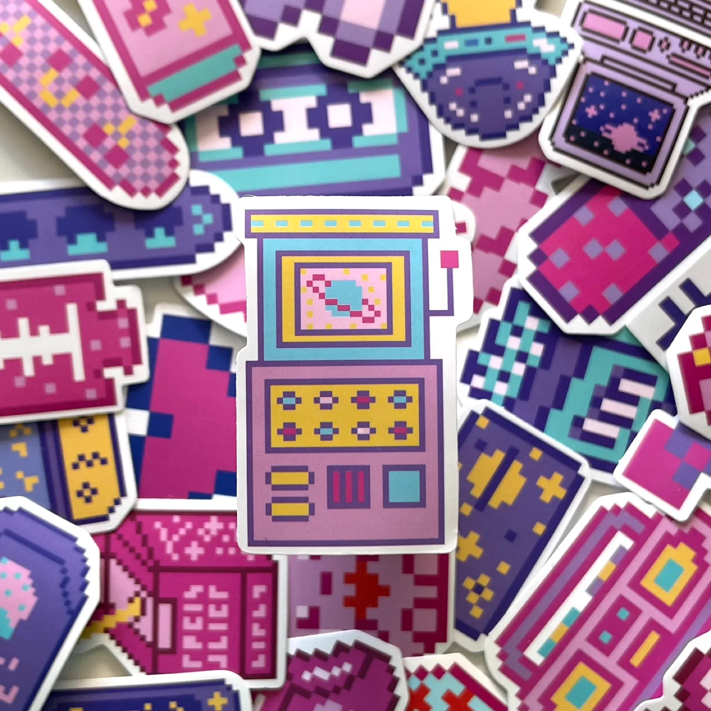 Pack of 50 Cute Cartoon Pixel Stickers image indicator(2)