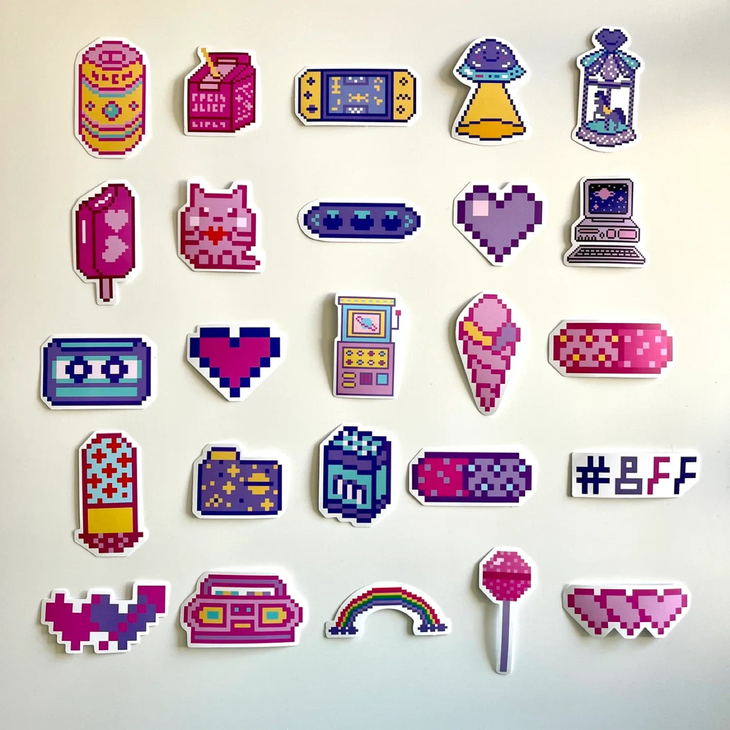 Pack of 50 Cute Cartoon Pixel Stickers image indicator(9)