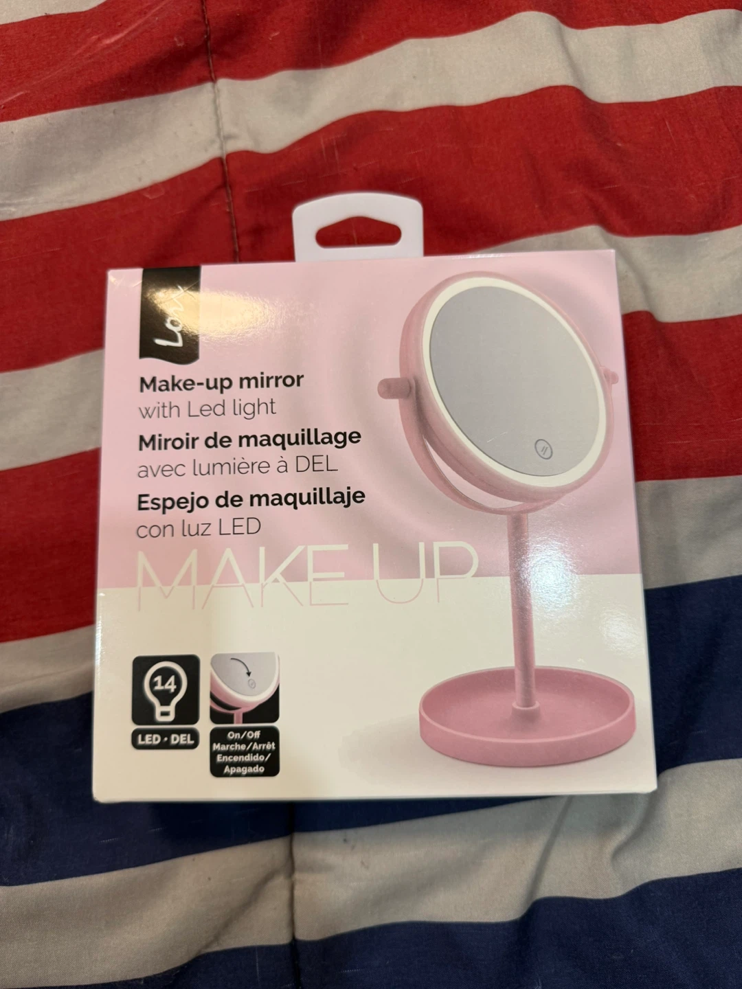 New Make-up Mirror with LED Light - Pink