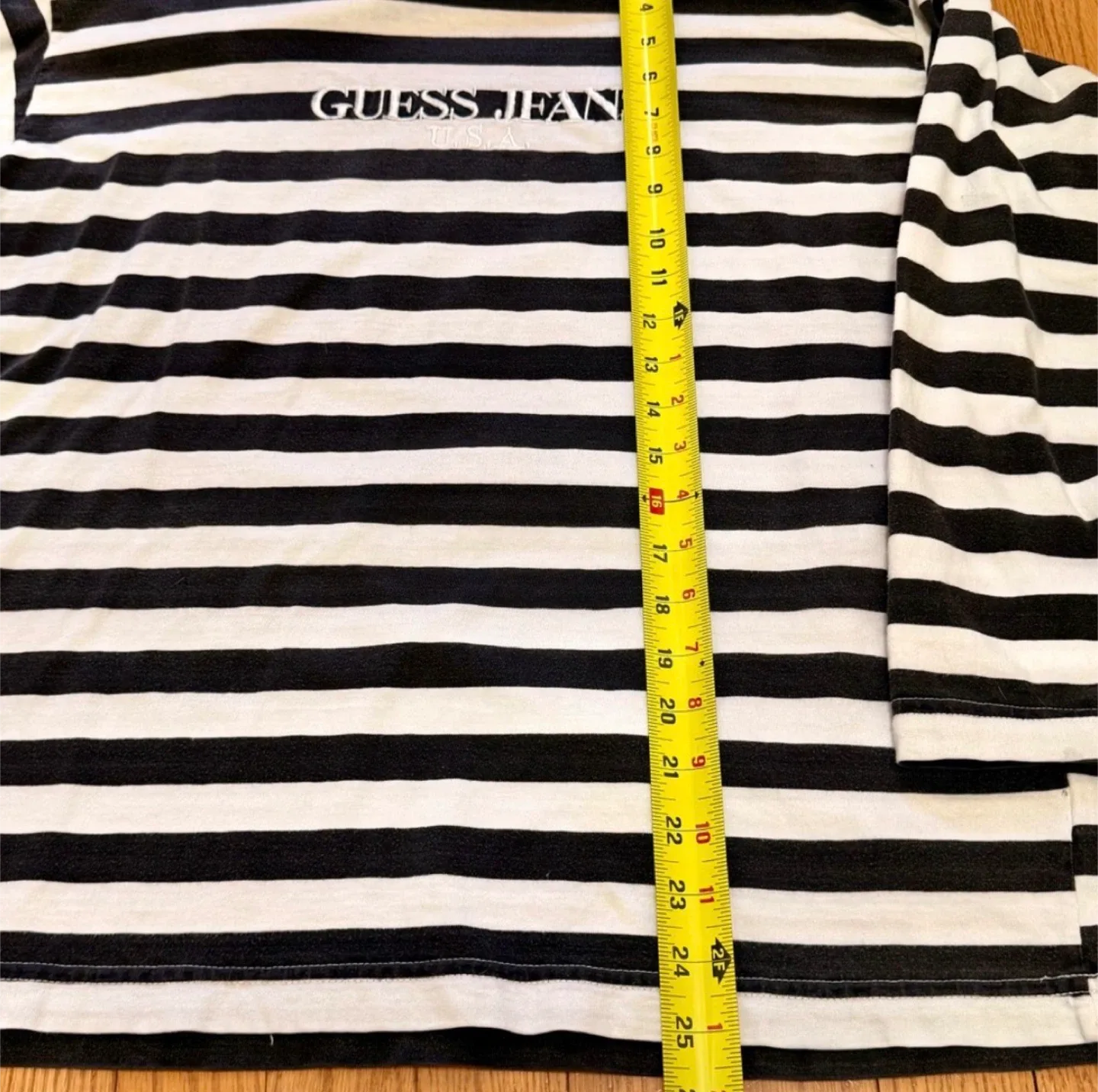 RARE 90s OG Guess Striped Long Sleeve Embroidered Vintage Shirt image indicator(9)