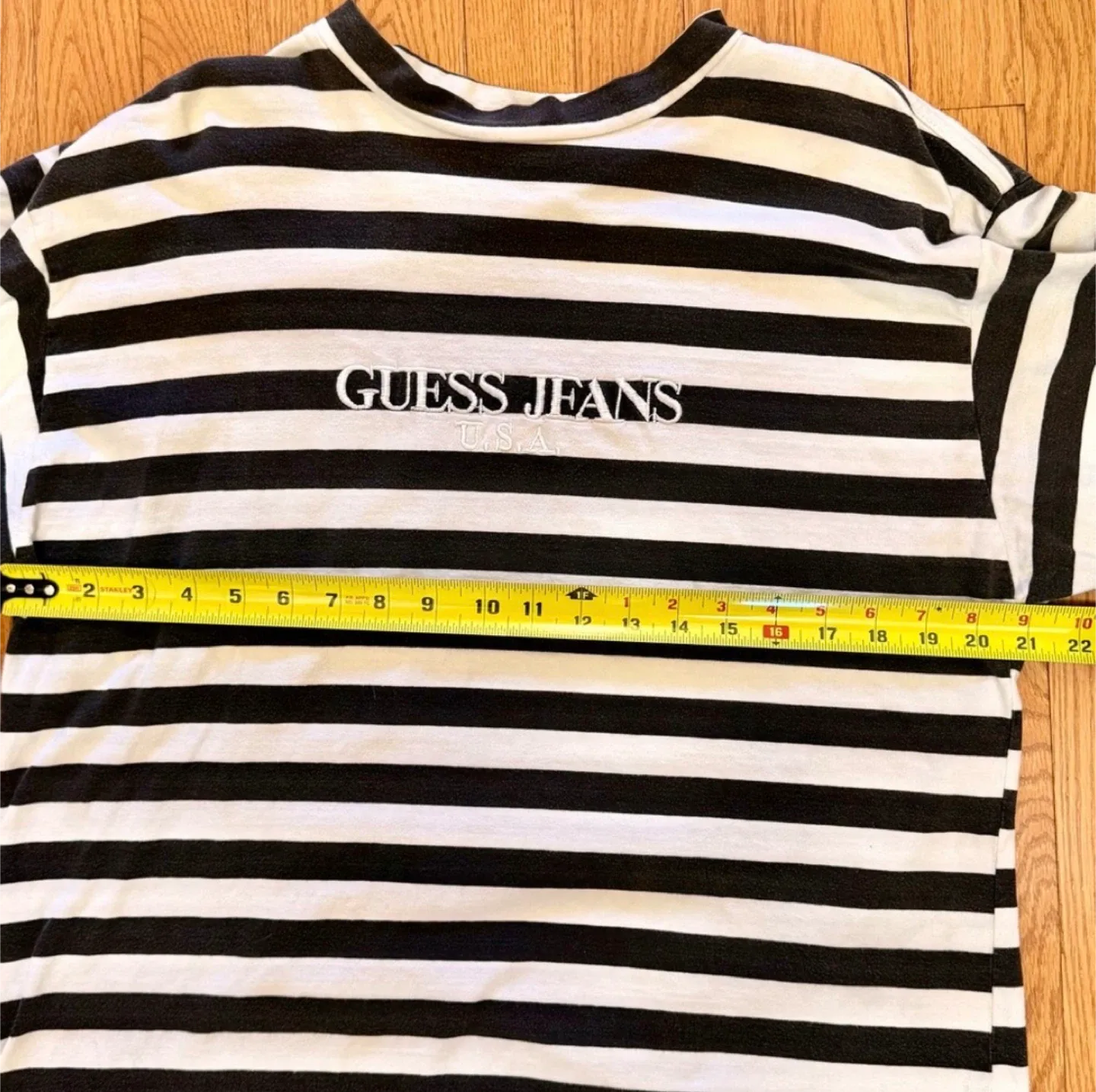 RARE 90s OG Guess Striped Long Sleeve Embroidered Vintage Shirt image indicator(8)