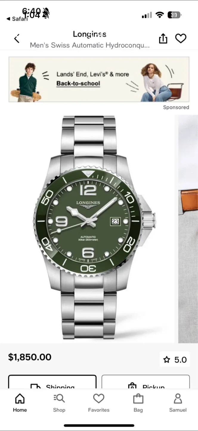 LONGINES HydroConquest Automatic Green Dial Watch L37814066 image indicator(4)