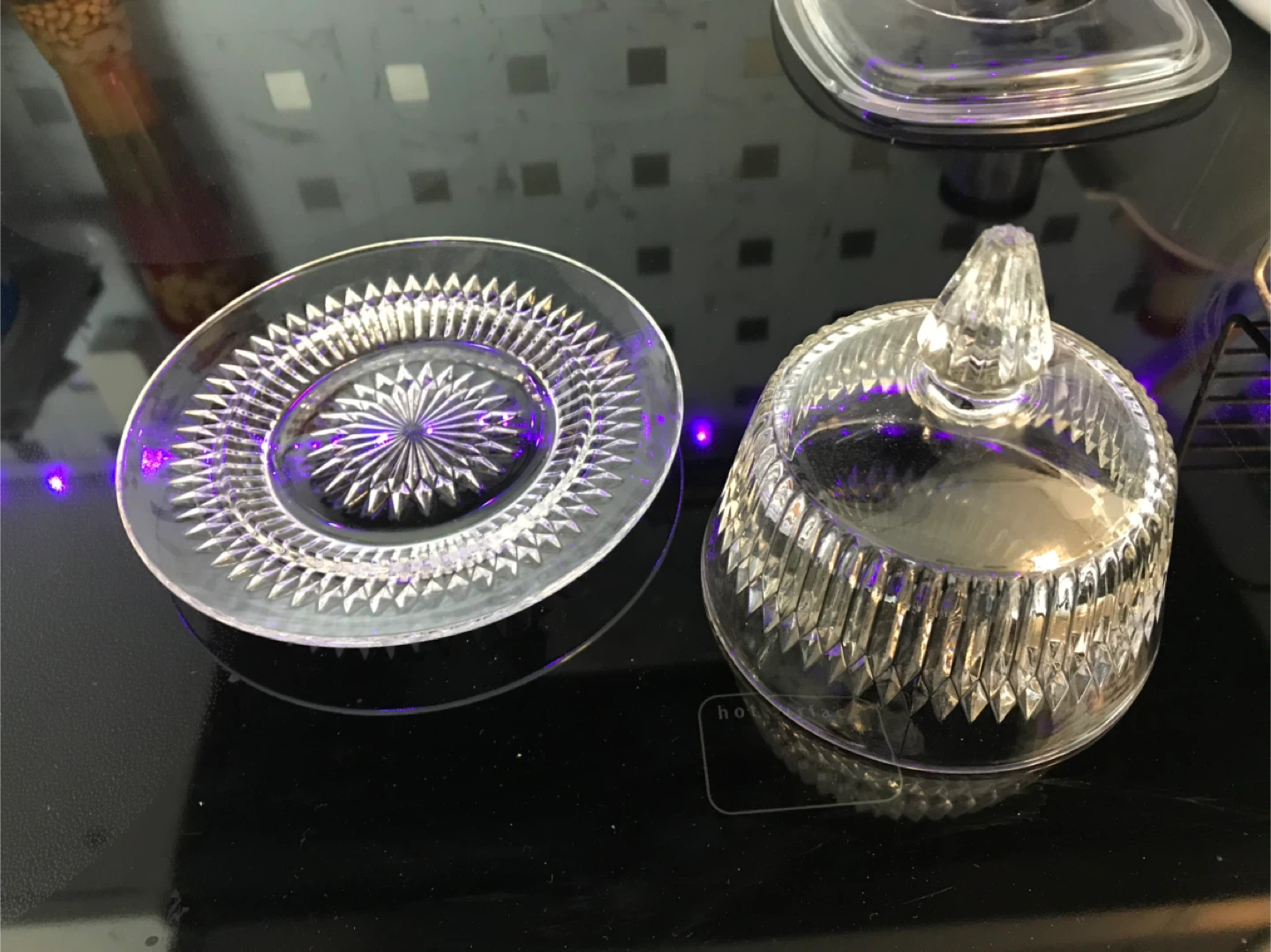 Vintage Jeannette Glass Anniversary Clear Covered Butter Dish - photo 2